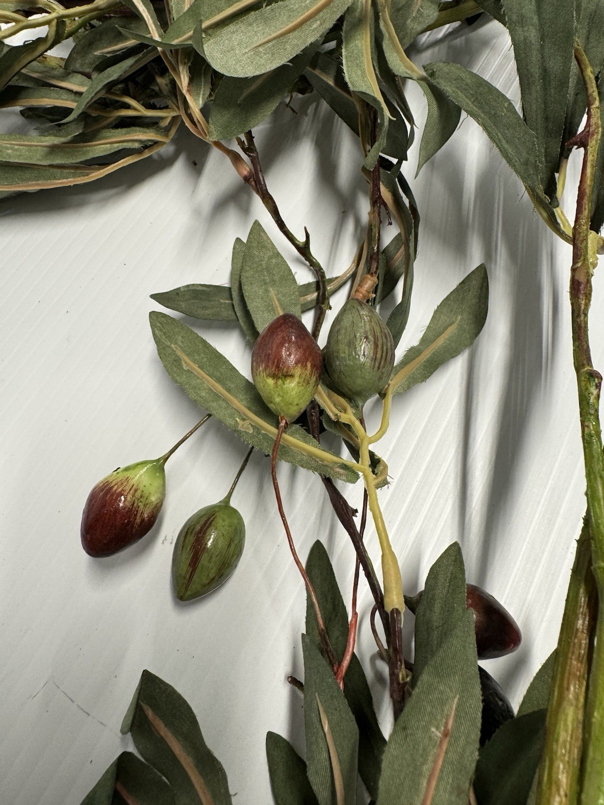 Lot of 2 6ft + Olive Branch Garlands Artificial Olive Tree Farmhouse Decor Wine