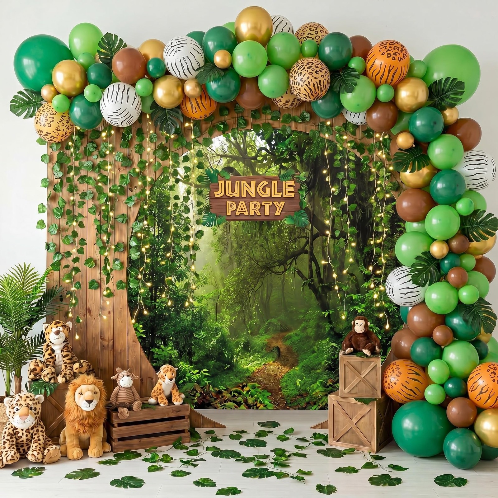 Ropoloogy 65 Pcs Rainforest Decoration with LED Light Back to School Classroo…