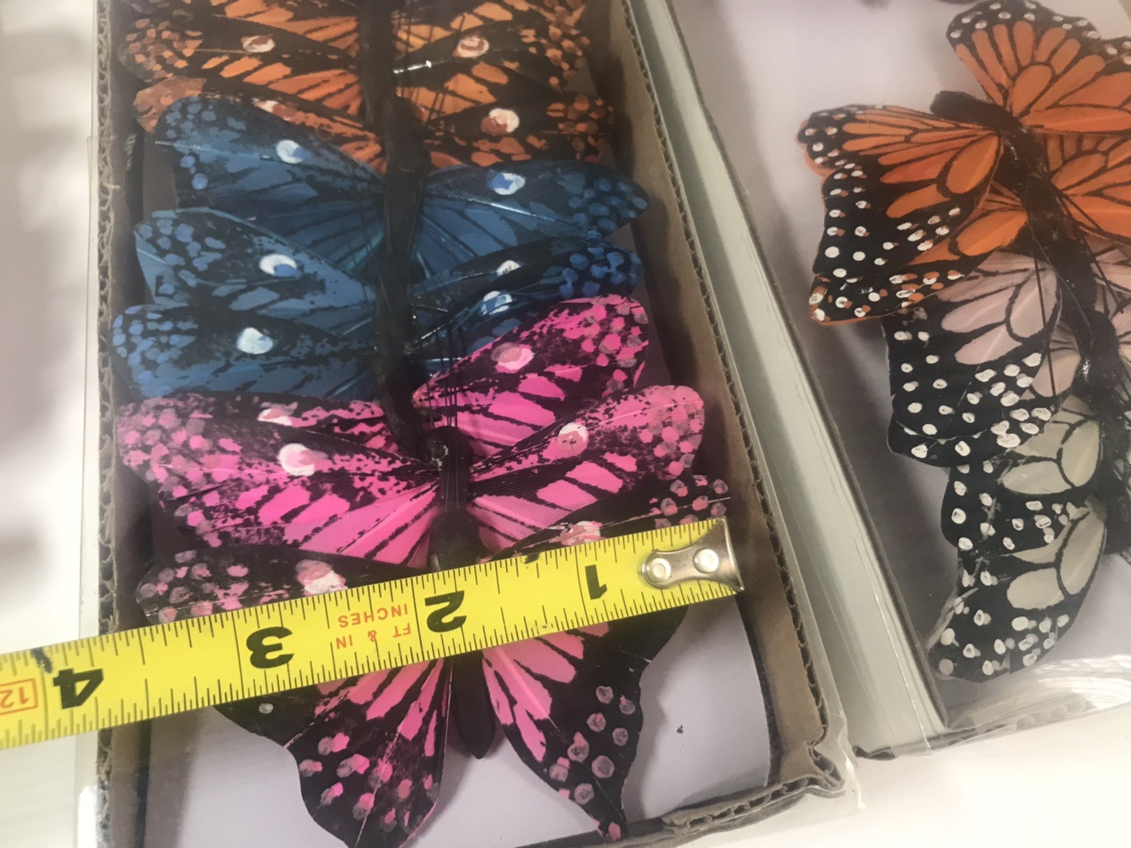 NOS Fake Butterfly for Craft Decoration Lot Of 36 with Wire Wedding Vintage