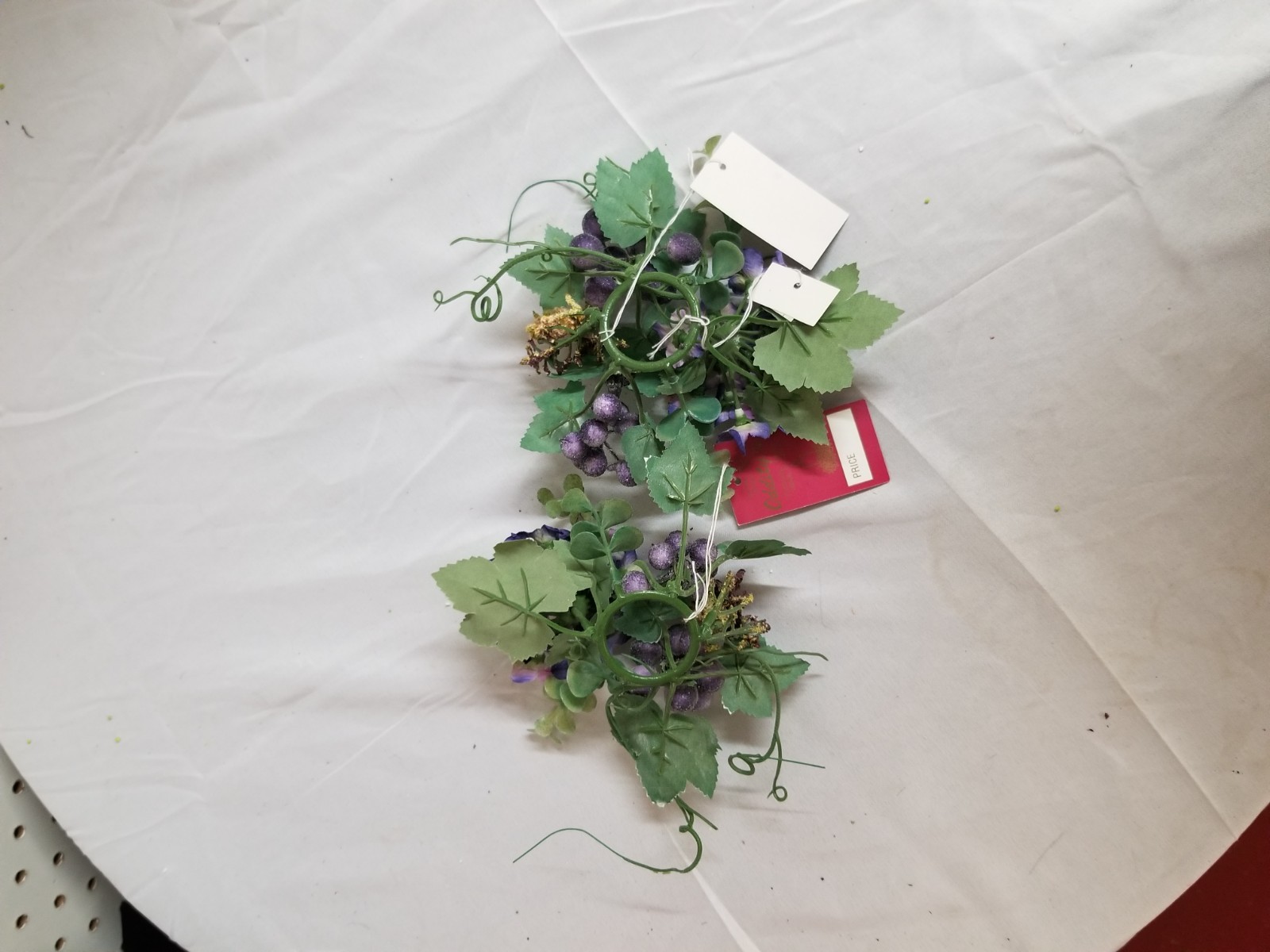 2 Vintage Purple Hydrangeas And Berries 1 Inch Candle Rings NWT From Oddities…