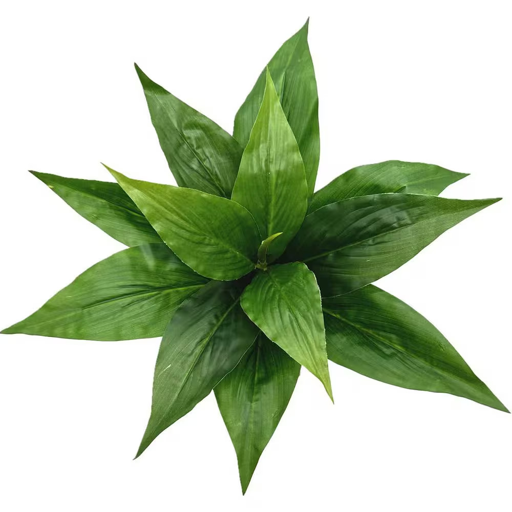 1 In. Green Artificial Shrub Indoor/Outdoor Agave Plant Faux Grass Decorative Bu