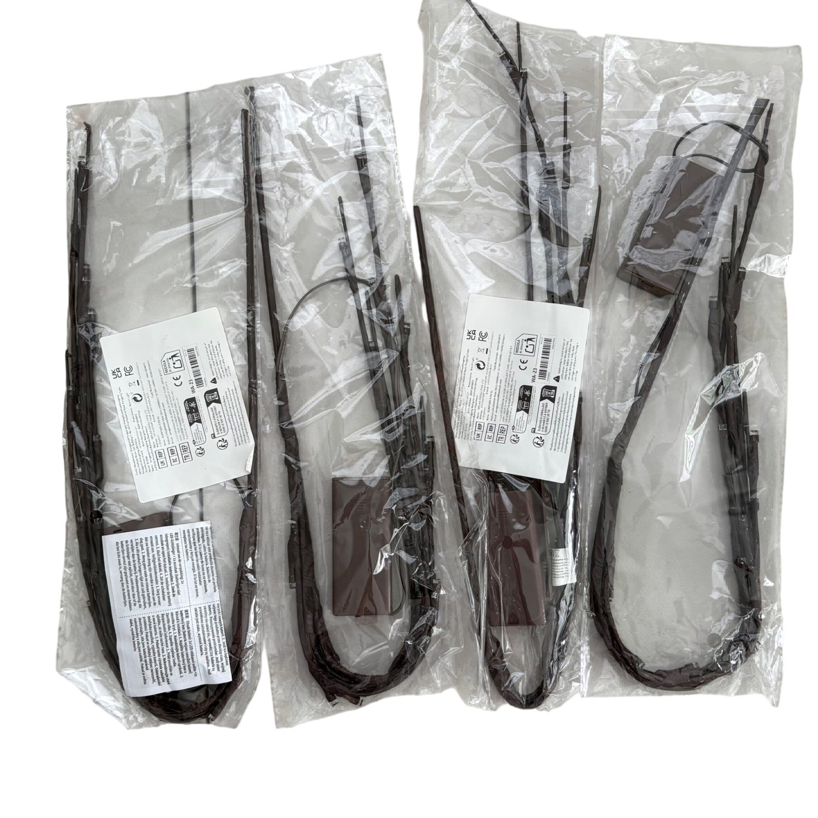 Set of 4 LED Lighted Willow Branches Brown Battery Operated Twig Lights Decor
