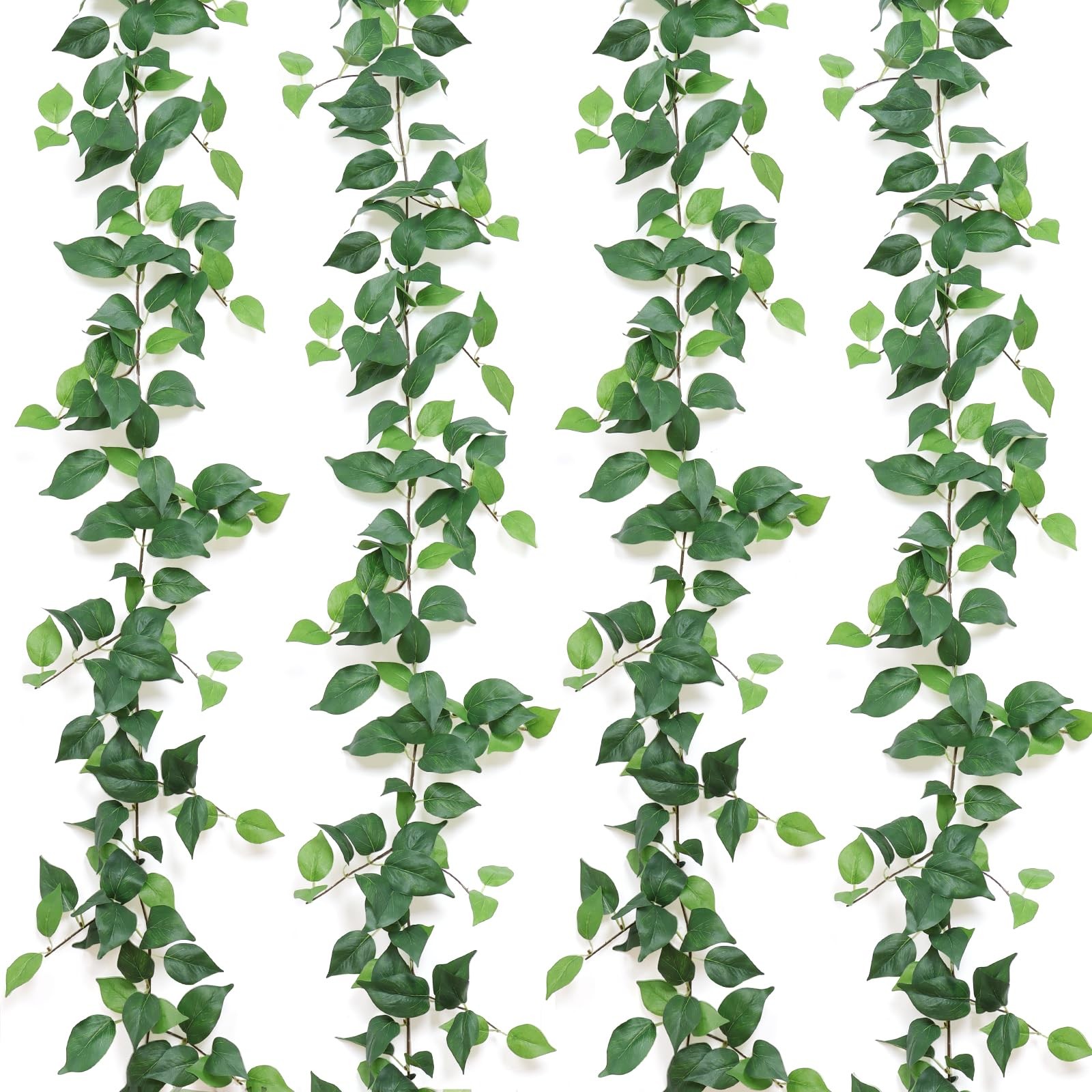 4 Strands Artificial Ivy Vine Hanging Plants 6.7ft Fake Scindapsus Vines Garl…