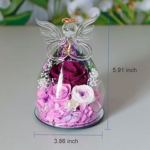 Rose Flower In Glass Gifts For Women Wife Her Valentine Girlfriend Birthday Gift