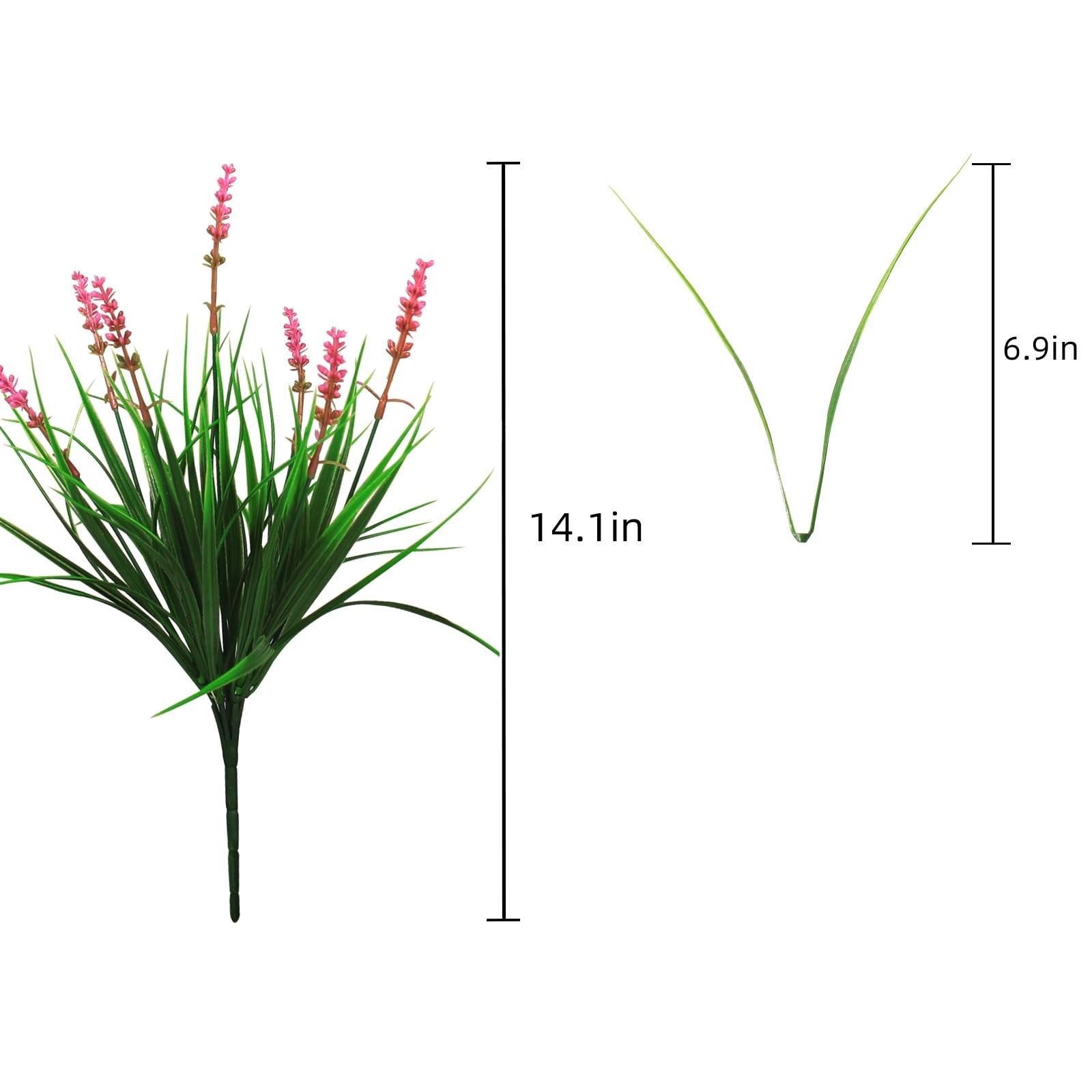 Artificial Plants Outdoor 12 Bundles Fake Monkey Grass Fade Resistant Plastic…