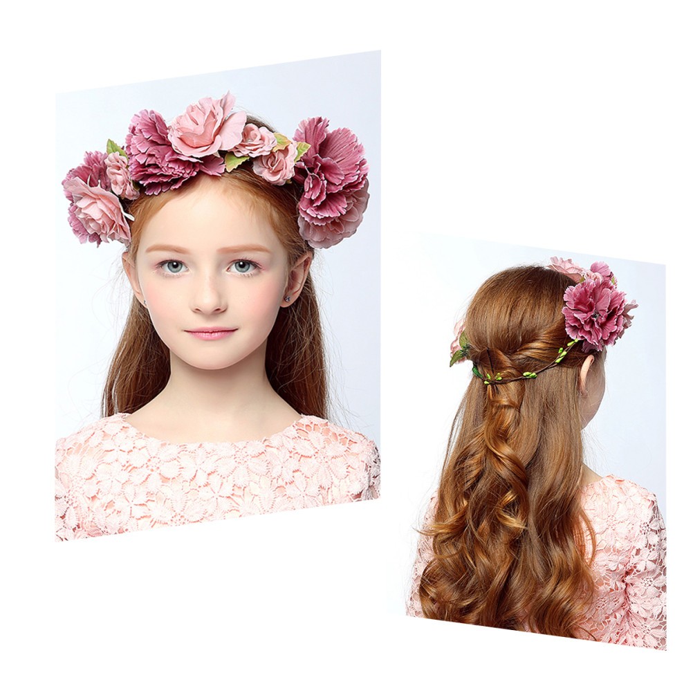 Flower Headband Flower Wreath Crown Hair Bands Floral Garland Headpiece Party
