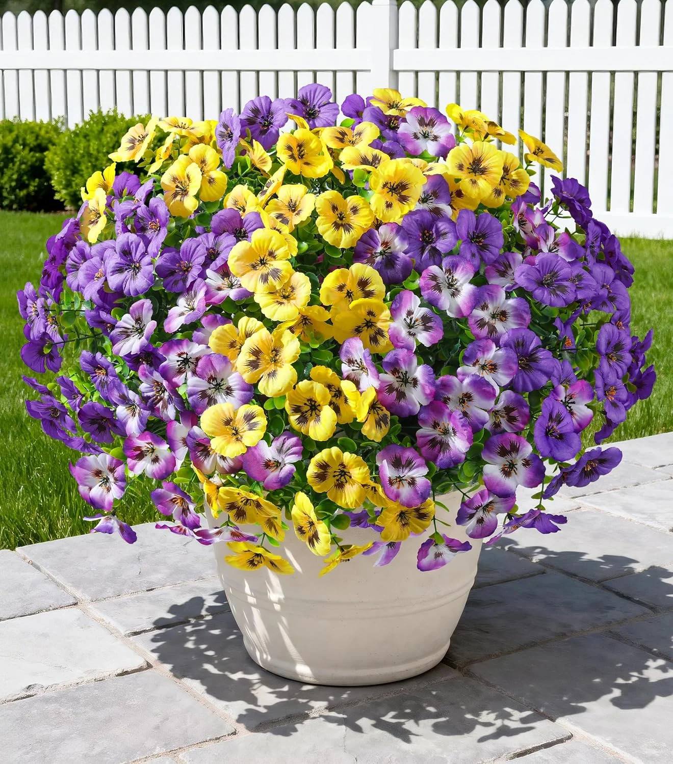 Ivydale 20PCS Artificial Fake Pansy Flowers for Outdoors Spring Summer Decor,Fau
