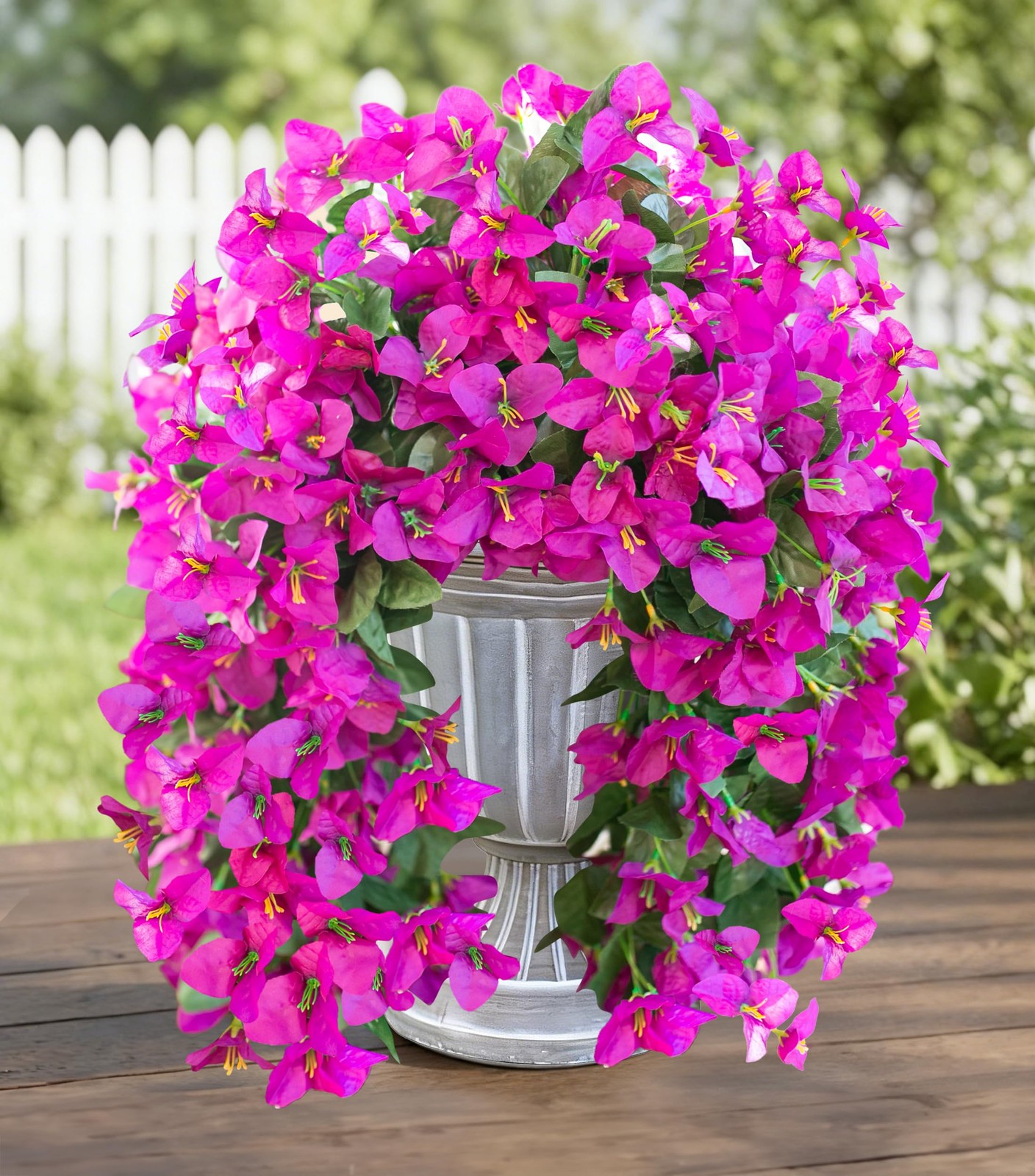 HyeFlora Bougainvillea Artificial Hanging Flowers Plants for Outdoors Decorat…
