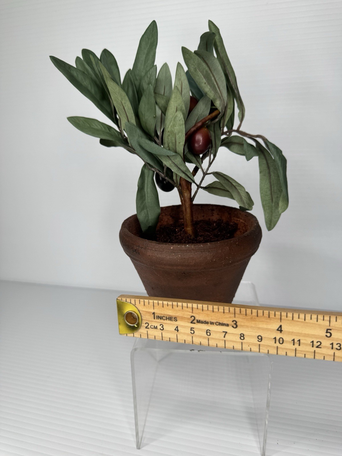 8” Artificial Olive Tree in Terra Cotta Pot Faux Plant Mediterranean Decor