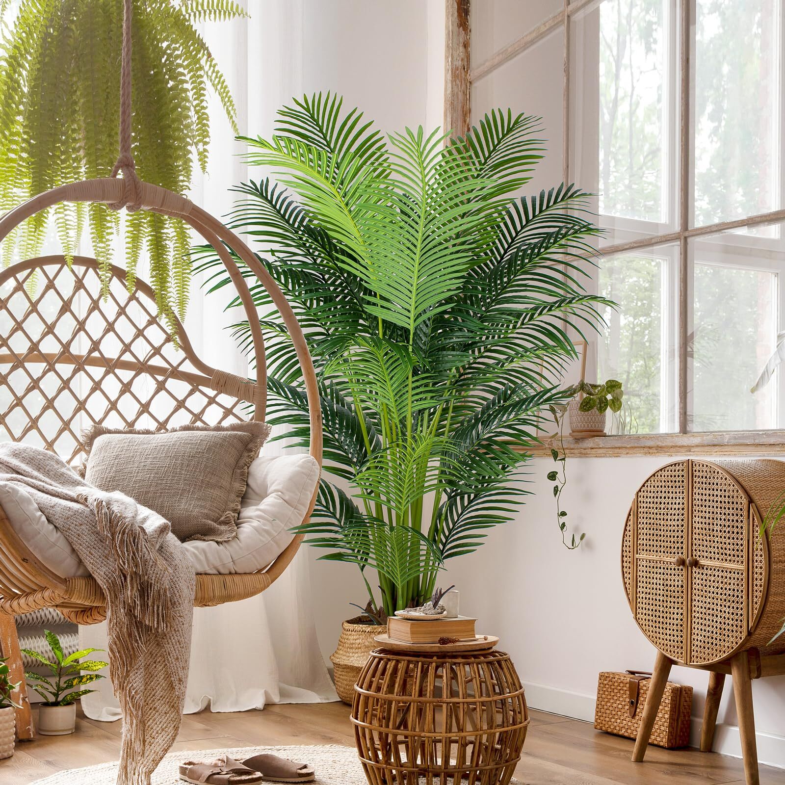 Yepdin 6 Ft Artificial Tropical Palm Plant Artificial Large Trees with 24 Remova