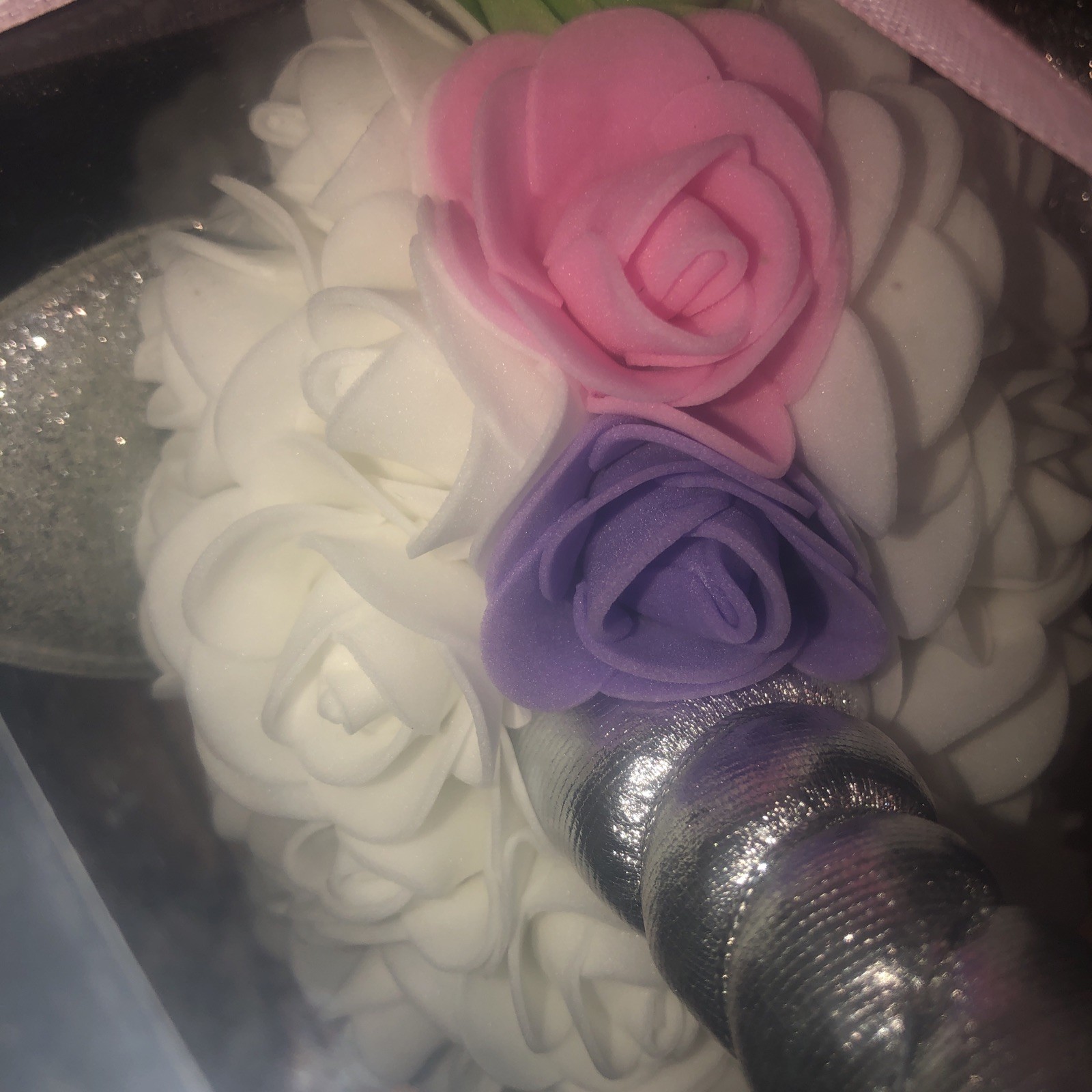White Rose Unicorn In Gift Box With Ribbon