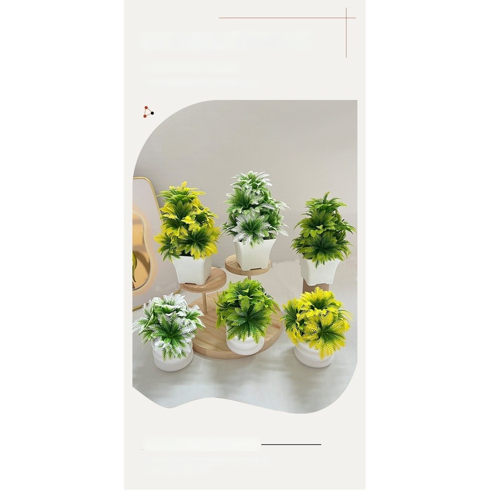Coconut Leaf Faux Potted Plant for Contemporary Interior and Event Design