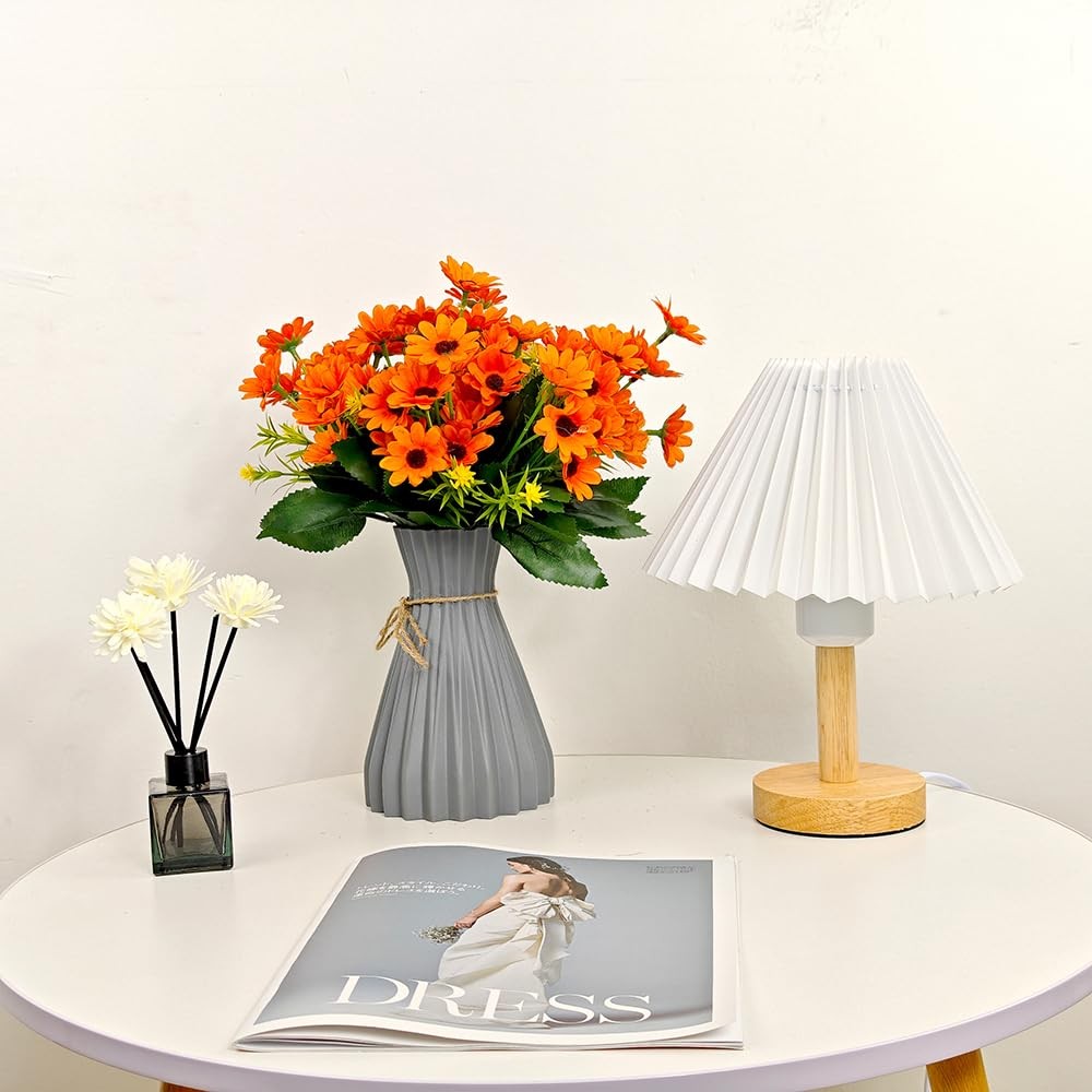 5 PCS Orange Real Touch Artificial Daisy Flowers Fake Bouquet for Home Decor