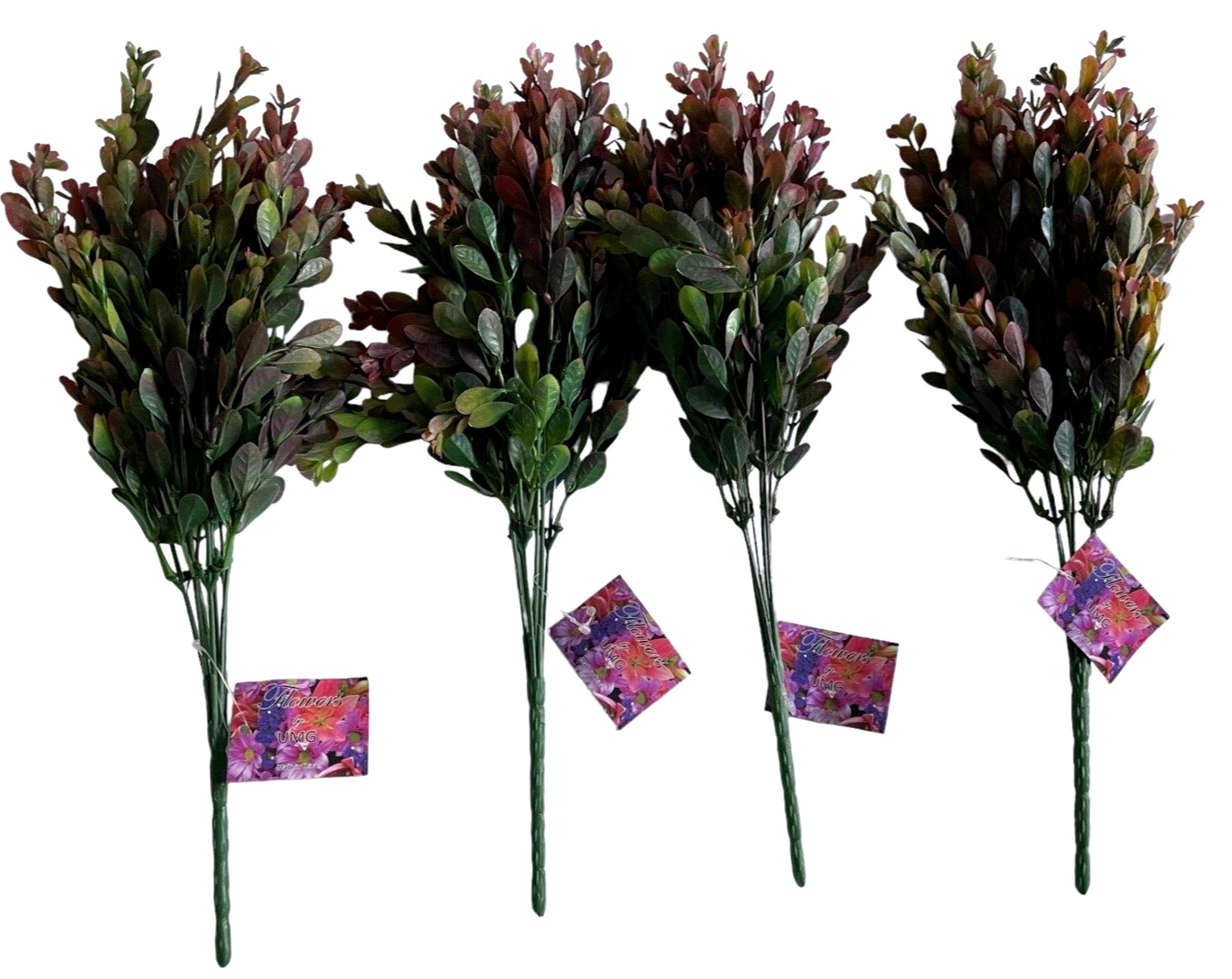 4x Faux Green & Red Plants – Versatile – Four Pieces – UMG