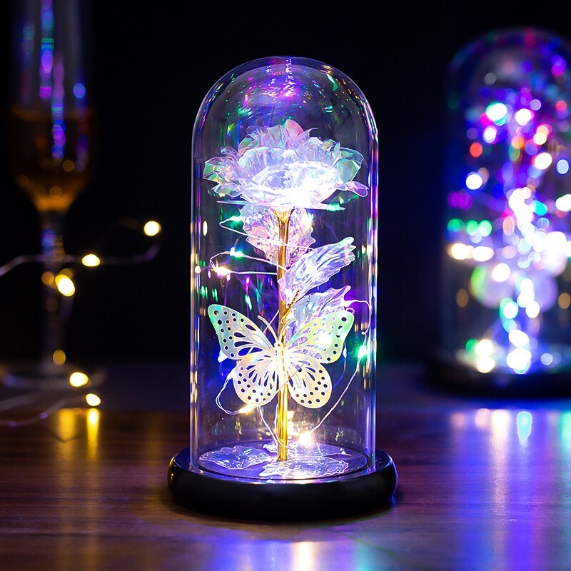 Forever Rose Flower LED Light gifts ornament decoration landscape night light