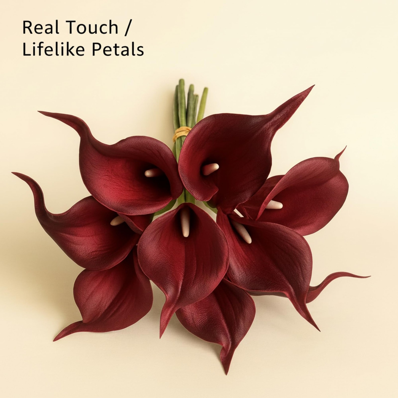 20 Pack 14″ Calla Lily Artificial Flowers – Real Touch Burgundy Latex Flowers…