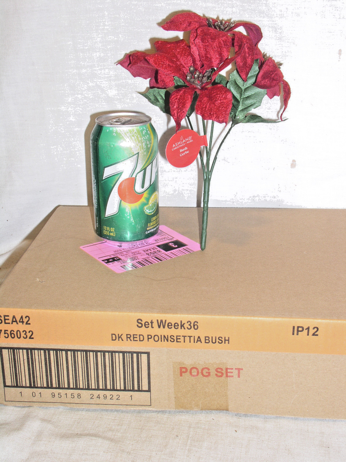 12 ASHLAND CHRISTMAS 9 INCH DARK RED POINSETTIA 4 STEM BUSH SILK FLOWER 756035
