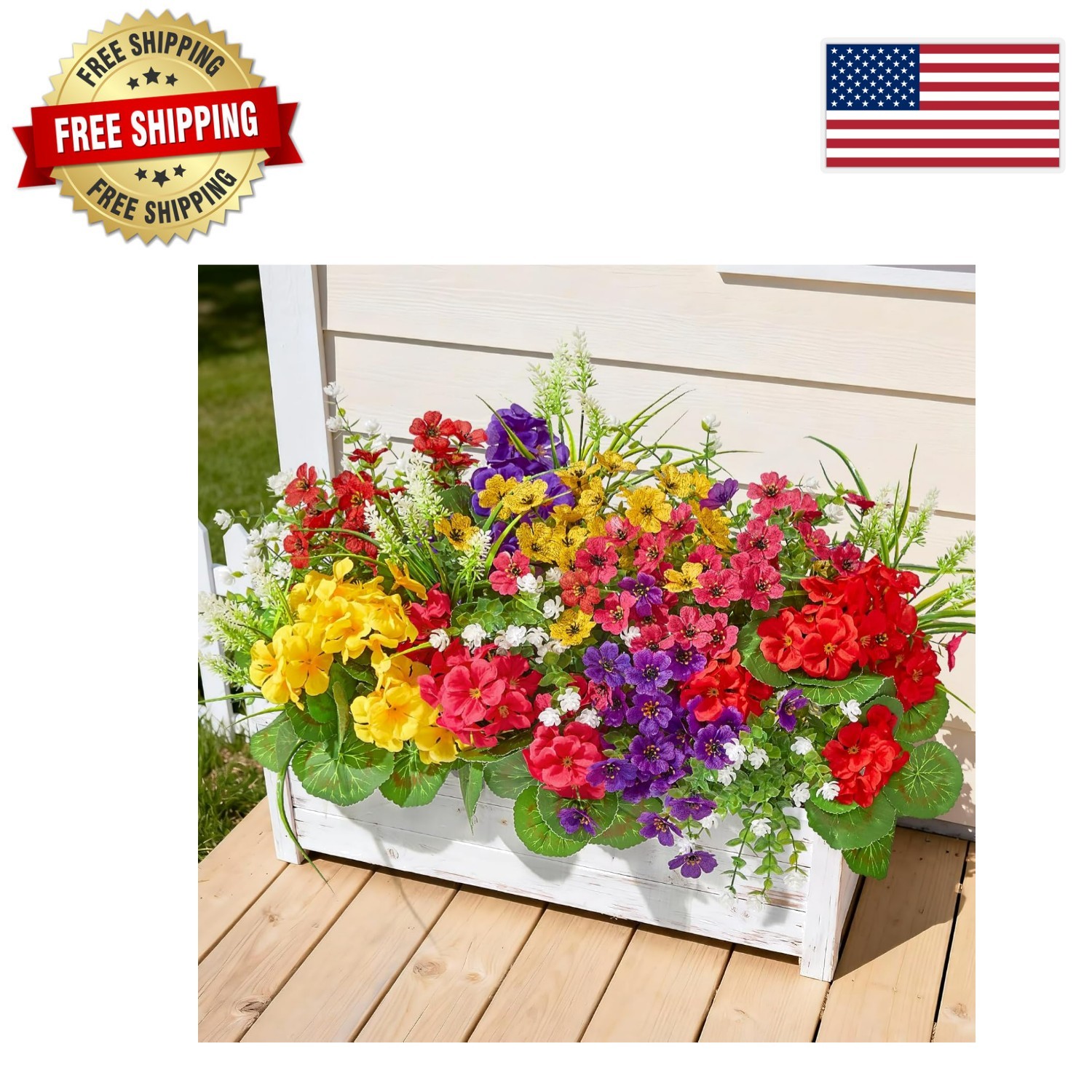 Stunning 16 Bundle Silk Flowers: Adjustable and Weatherproof for Outdoors