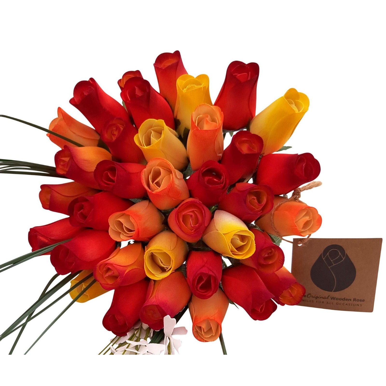 Fall Sunrise Light Colors Flower Bouquet. The Original Wooden Rose 1,2,3 Dozen