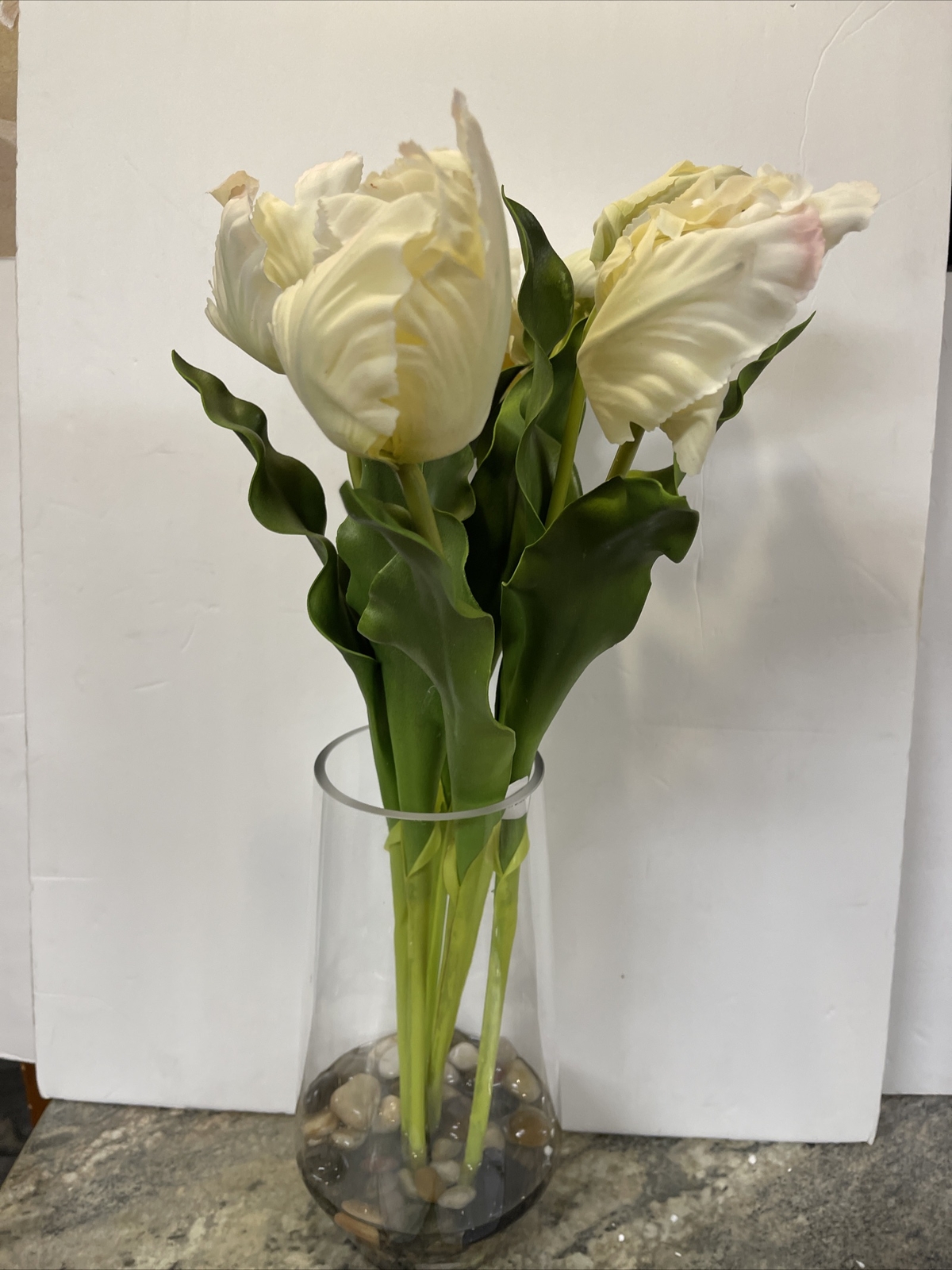 23” Real Touch Parrot Tulips Water illusion Vase Faux Flower Valerie Parr Hill