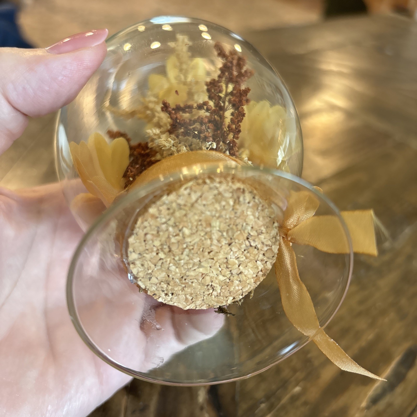 Vintage Dried Flowers Glass Bulb Cork Base