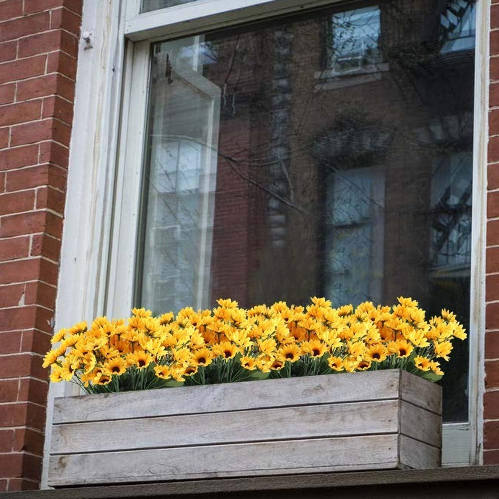 4 Bundles Sunflowers Artificial Flowers with 22 Sunflowers Heads Small Daisy Mum