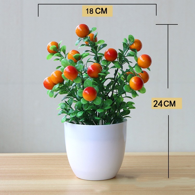 Tabletop Faux Flower Plants Small Potted for Dining Room Kitchen Decor