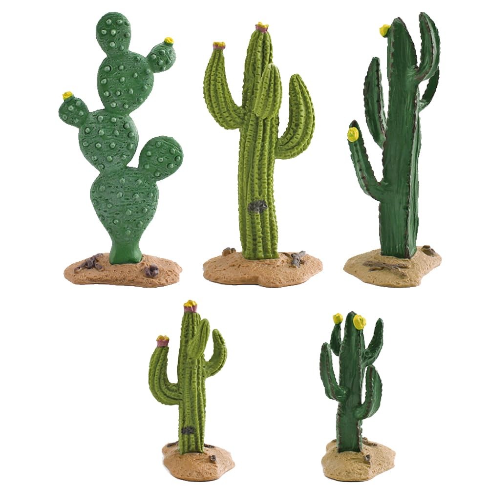 Cactus Plants Ornaments – 5 Pcs Cute Decorations Faux Grass Plant, for Room B…