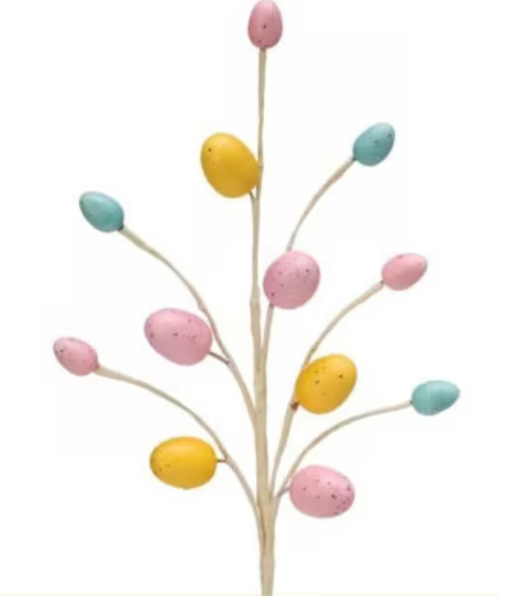 Easter Egg Spray 13″ Farmhouse Country Floral Wreath Spring Embellishment Pick