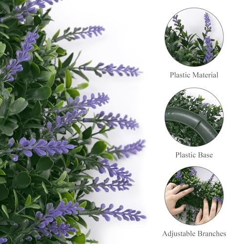 17″ Spring Summer Wreath for Door Green Boxwood Wreath Greenery Hanging