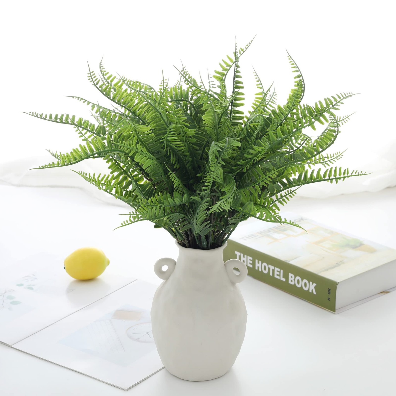 Boston Ferns Artificial Plants Bulk Faux Greenery Plastic Shrubs Real-Touch B…