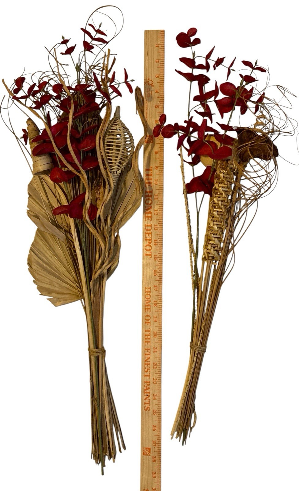 Boho Dried Flower Arrangements 2 Bunches Palm Spears Eucalyptus Seed Pods Decor