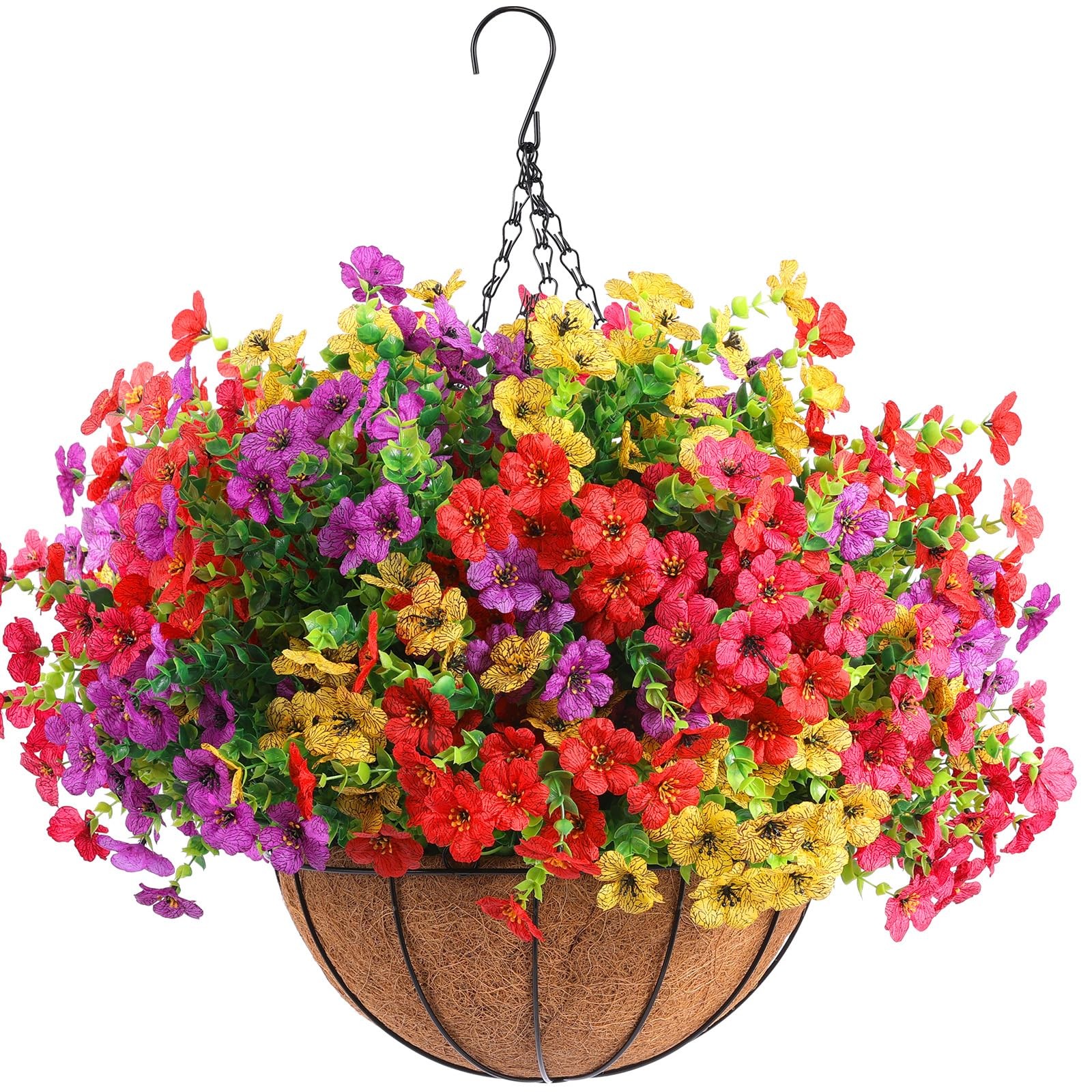 Rowfad 36 Bundles Artificial Flowers Outdoors UV Resistant Fake Plastic Sprin…