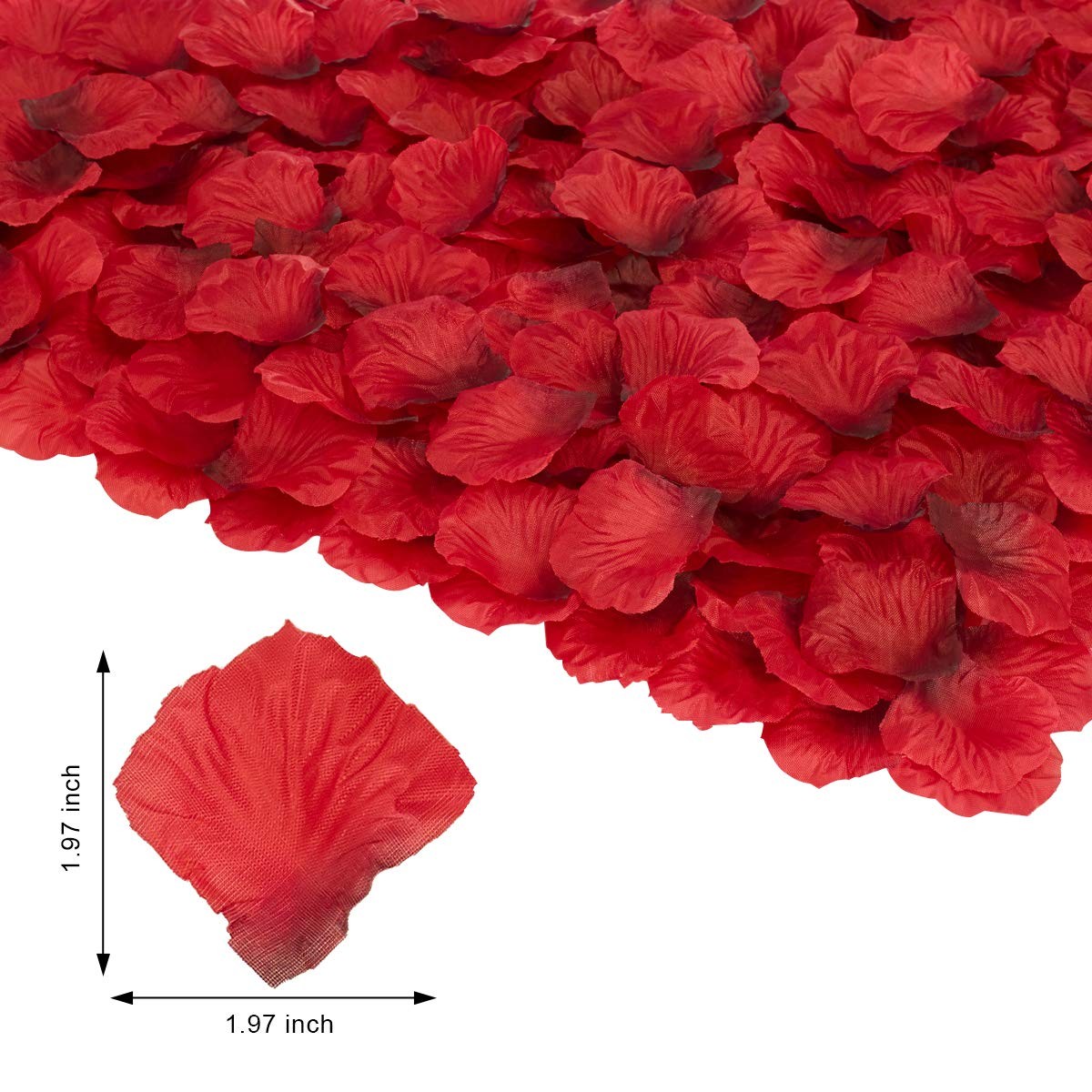 3000 PCS Dark Red Artificial Silk Rose Petals for Romantic Night, Wedding, Party