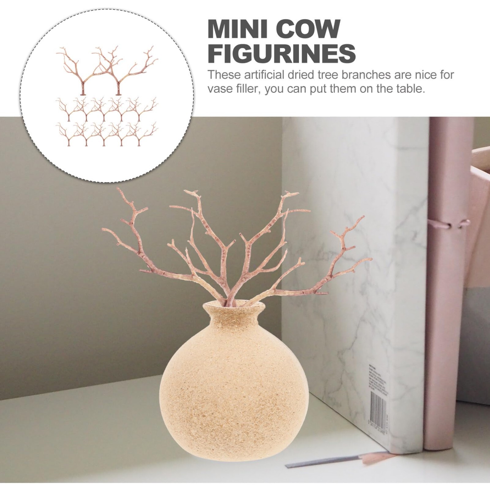 12pcs Artificial Antler Shaped Tree Branches Light Brown Plastic Twigs for DI…