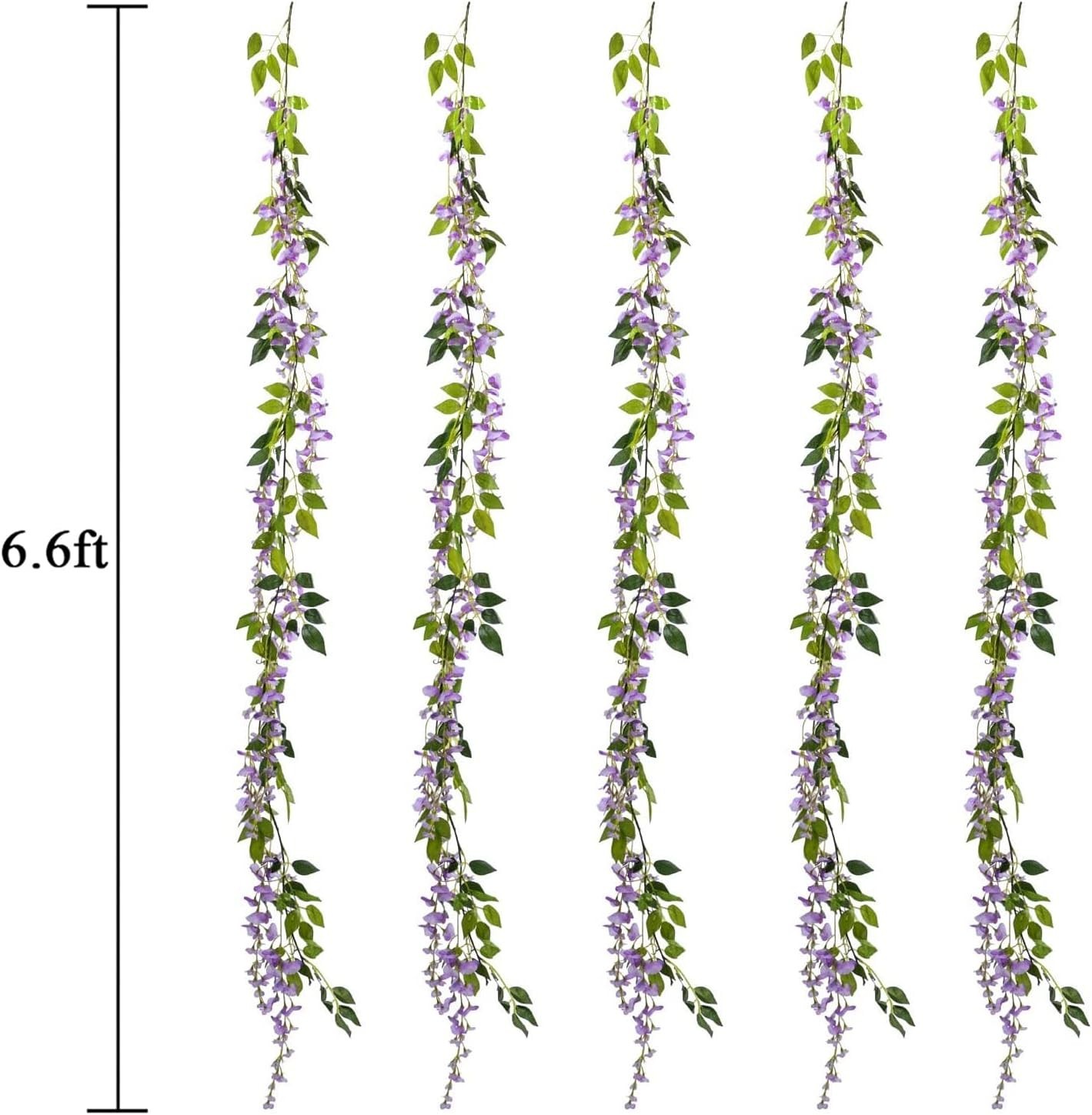 Realistic 33ft Wisteria Flower Garland – Perfect for Wedding Arches & Decor