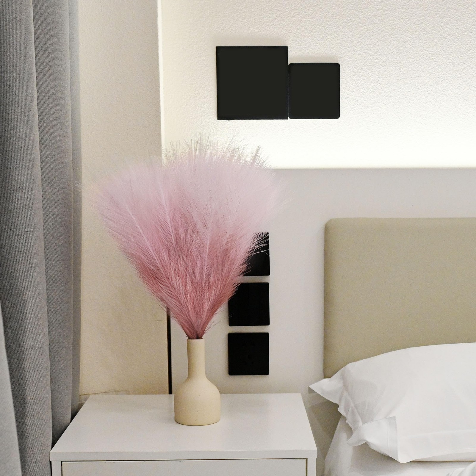 6 PCS Faux Pampas Grass Arrangement – 18″/45cm Artificial Fluffy Pompous Gras…