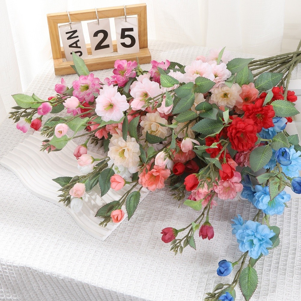 Artificial Camellia Flower 27.56in for Wedding Table Decor Outdoor Use