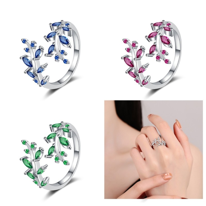 Contemporary Twig Design Ring With Crystal Details Copper Crafted Jewelry Ideal