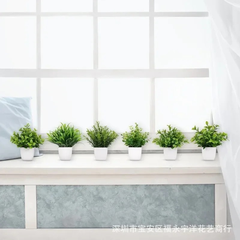 Artificial Potted Plant Fake Green Bonsai Eucalyptus Home Office Desk Table Deco