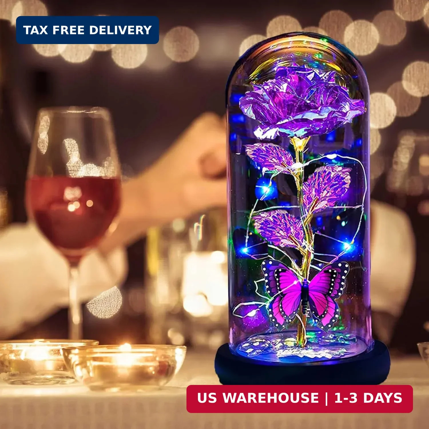 Mothers Day Flowers Gifts for Mom Wife Her Women,Light Up Rose Flower in A Glass