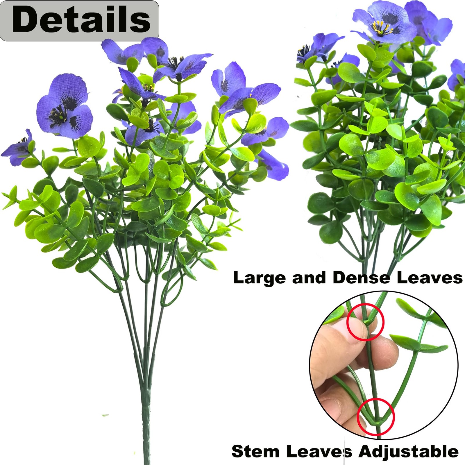 New Best Artificial Flowers for Outdoors Fake Plants, 12pcs Plants Outdoor UV