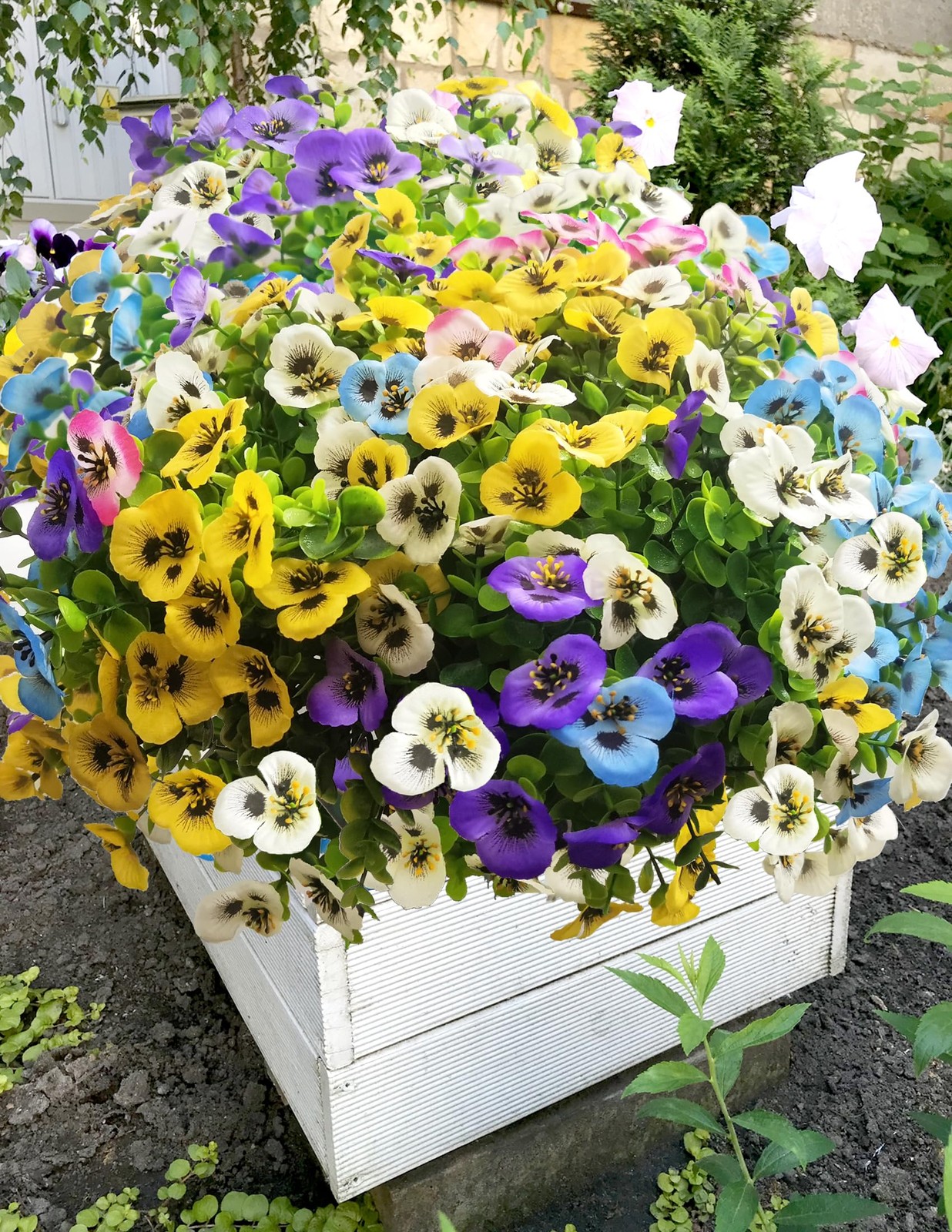 New Best Artificial Flowers for Outdoors Fake Plants, 12pcs Plants Outdoor UV