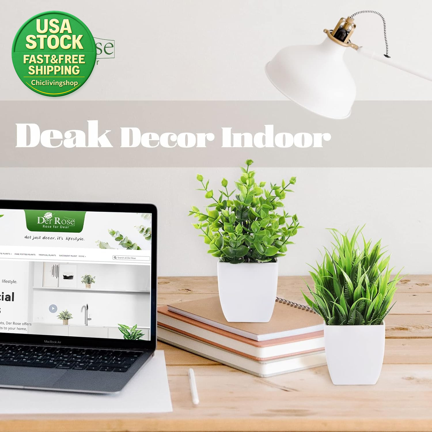 Small Fake Plants Mini Artificial Potted Plants for Home Office Decor Green 2