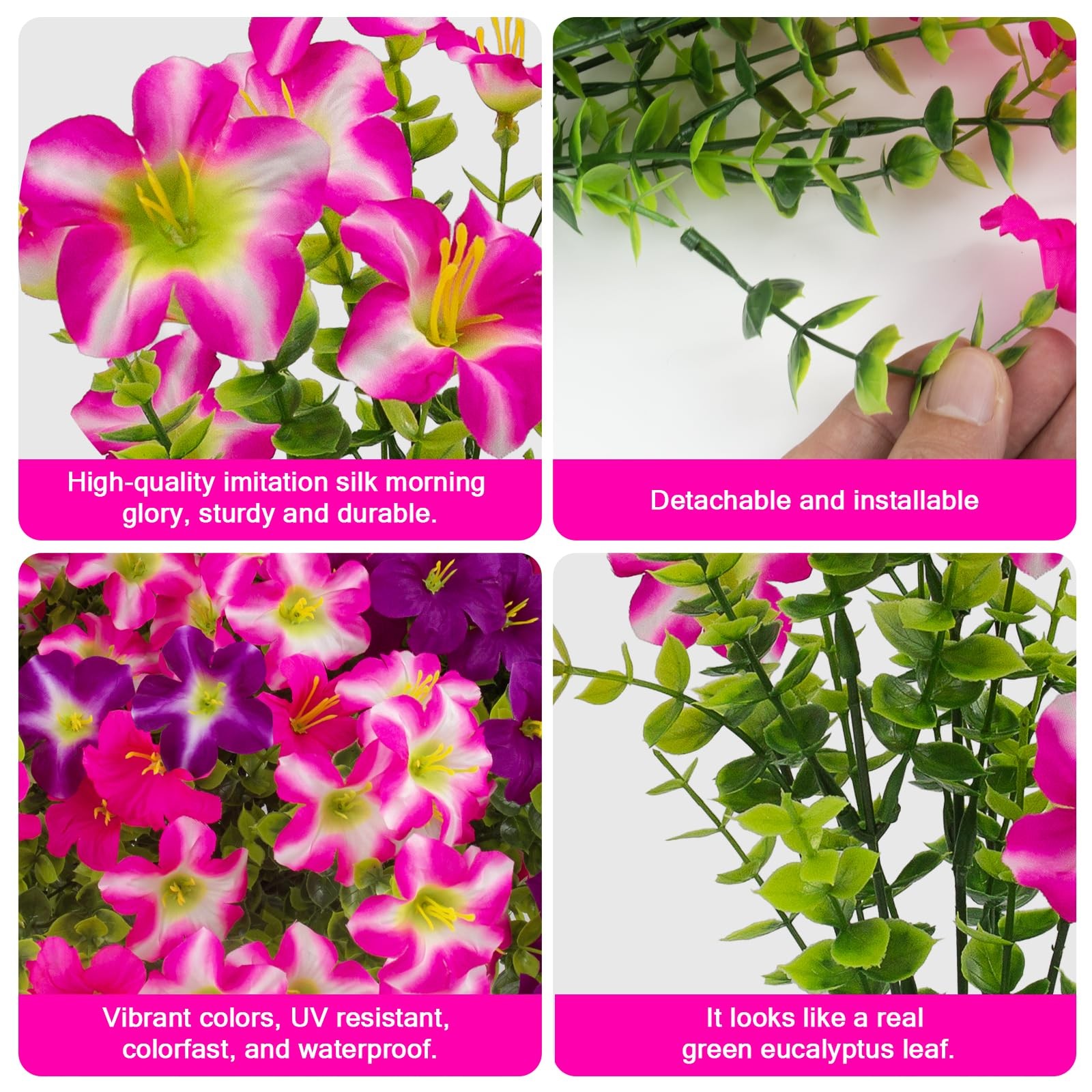 16 Pcs Faux Petunias Artificial Flowers Plants for Outdoor Plant Decoration,F…