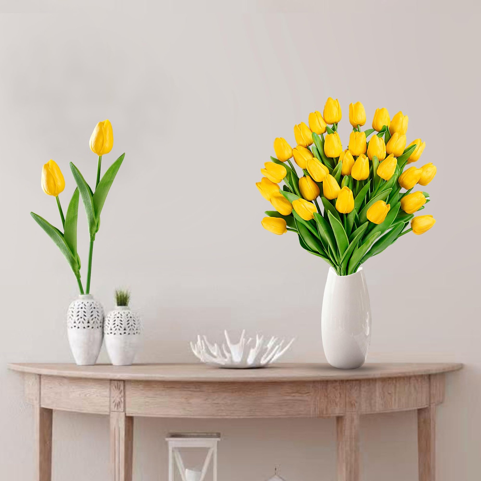 30 Pcs Fake Tulips Artificial Flowers Real Touch PU Faux Flowers Tulip Stems …