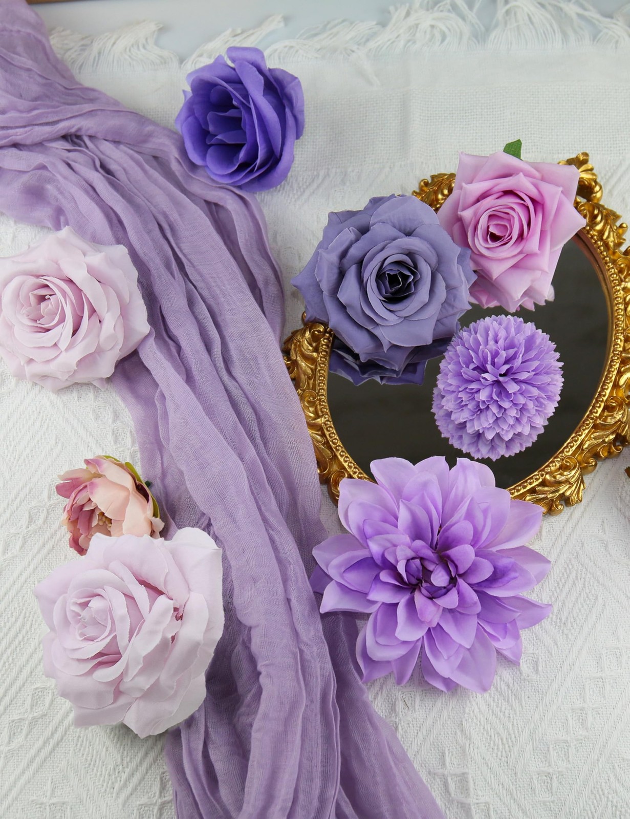 yuagolle Purple Silk Artificial Flowers Bulk Boxed Set