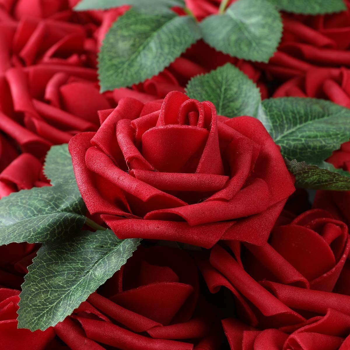 25 Lifelike Foam Roses Flowers Decor Fall Fashion Wedding Bouquets Centerpieces