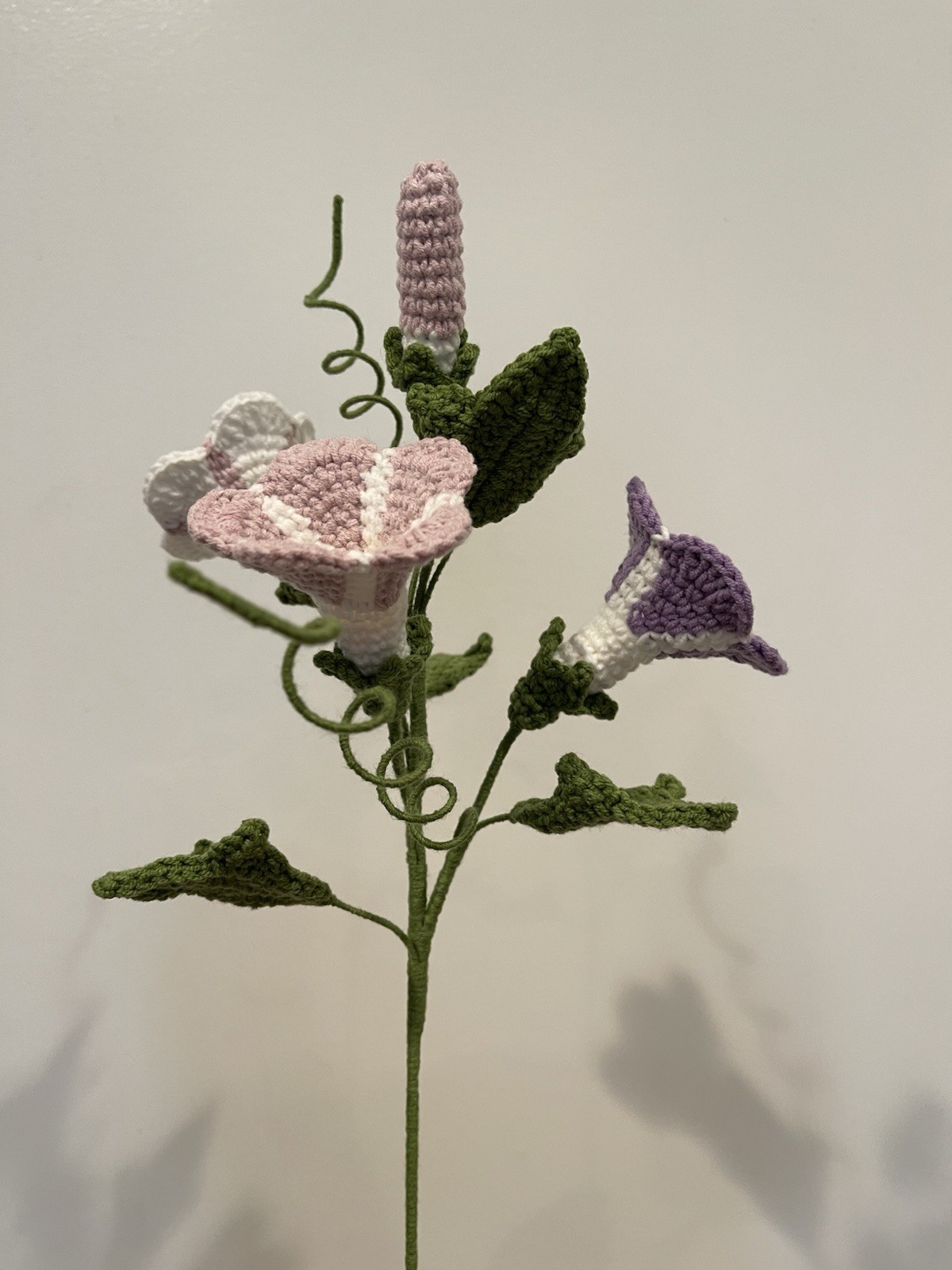 Handmade Crochet Morning Glory Bouquet 16″—Unique Home Décor Gift