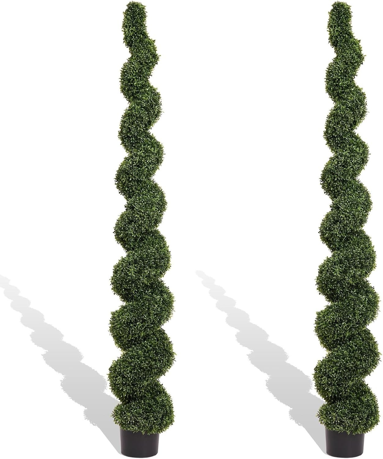 3ft Spiral Artificial Topiary Trees Set of 2 36 inch Faux Cedar Trees Outdoor